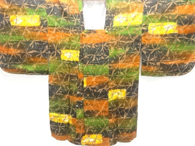 未使用品　絞り横段模様道行コート